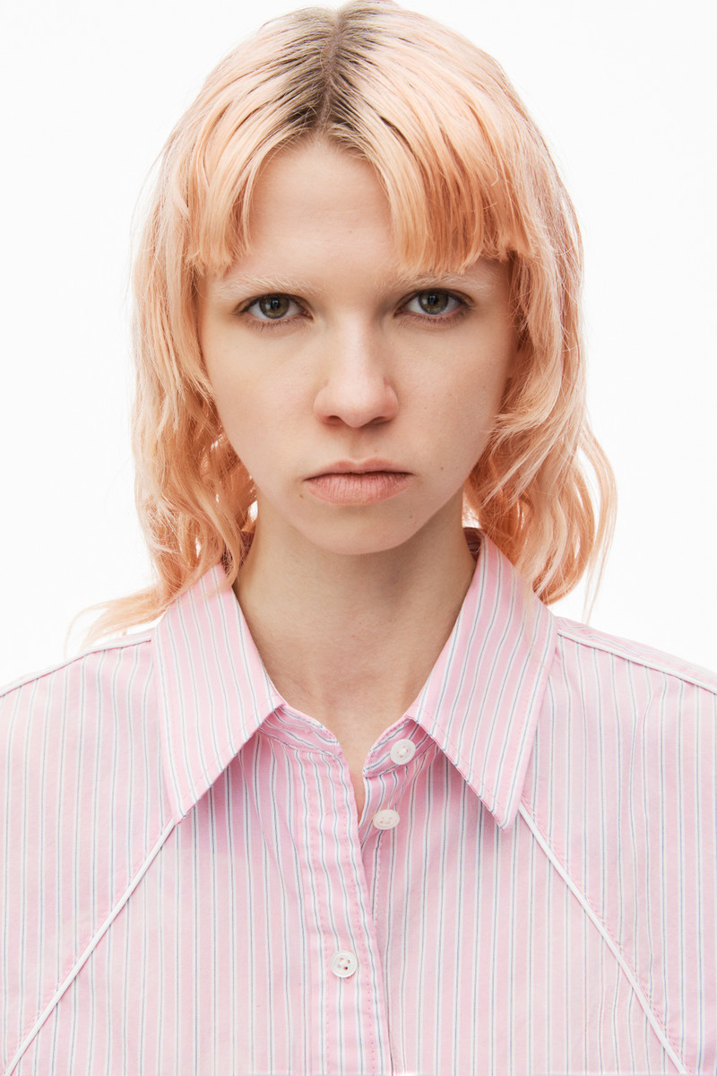 Cropped Sleeveless Button-Up Shirt in Cotton 5