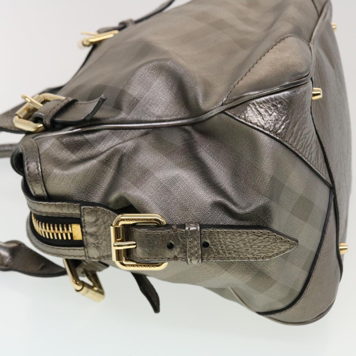 Burberry Nova Check Shoulder Bag Leather Silver - 4