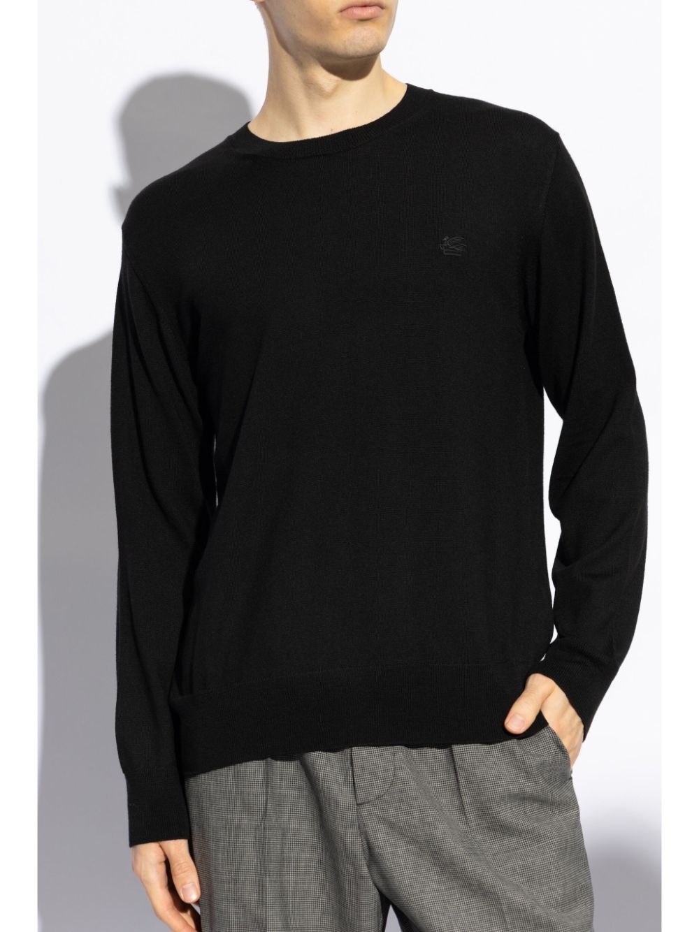 Pegaso-embroidered wool jumper - 3