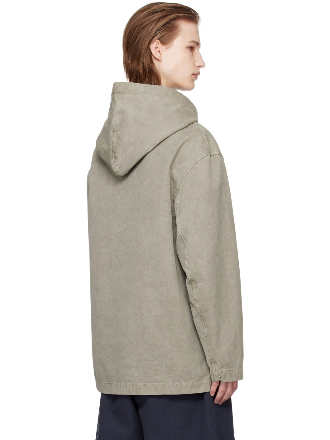 Gray Garment-Dyed Hoodie - 3