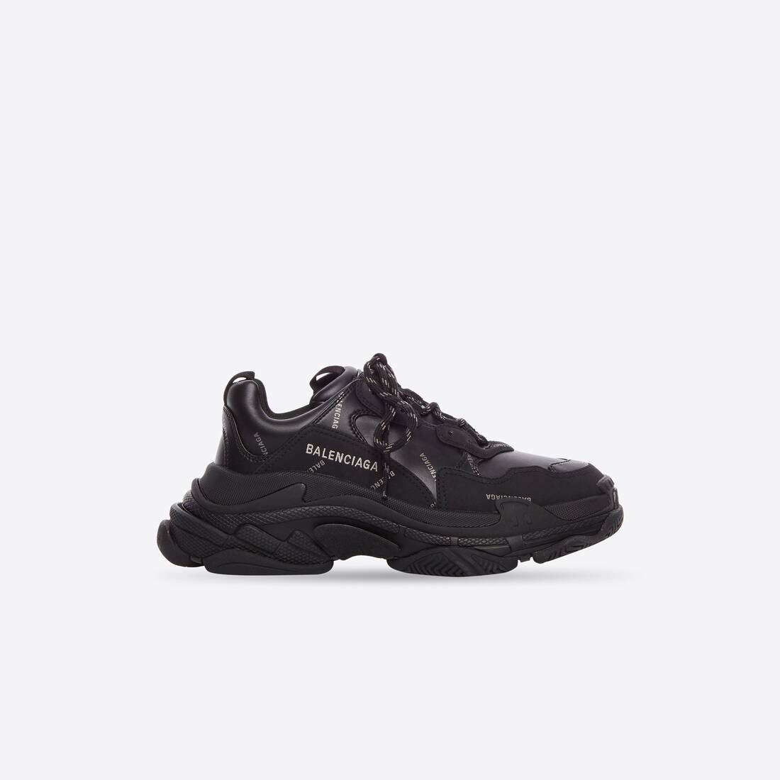 Men's Triple S Sneaker Allover Logo in Black - 1