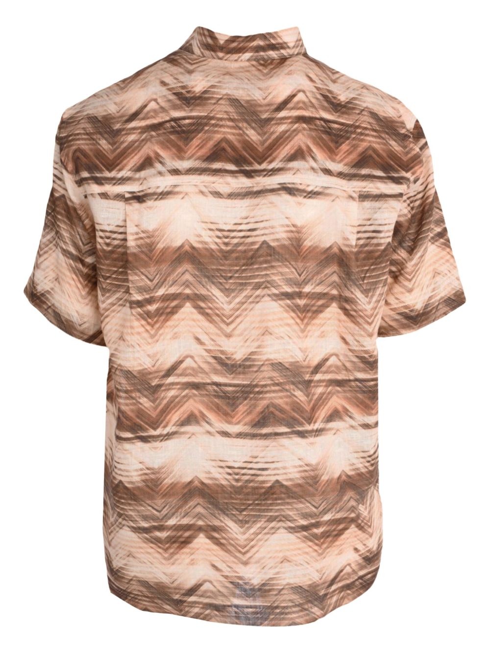 zigzag-pattern short-sleeve shirt - 2