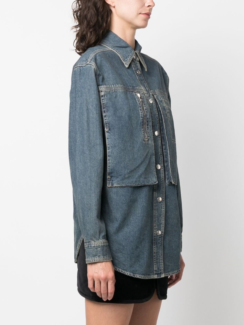 stonewashed denim overshirt - 3
