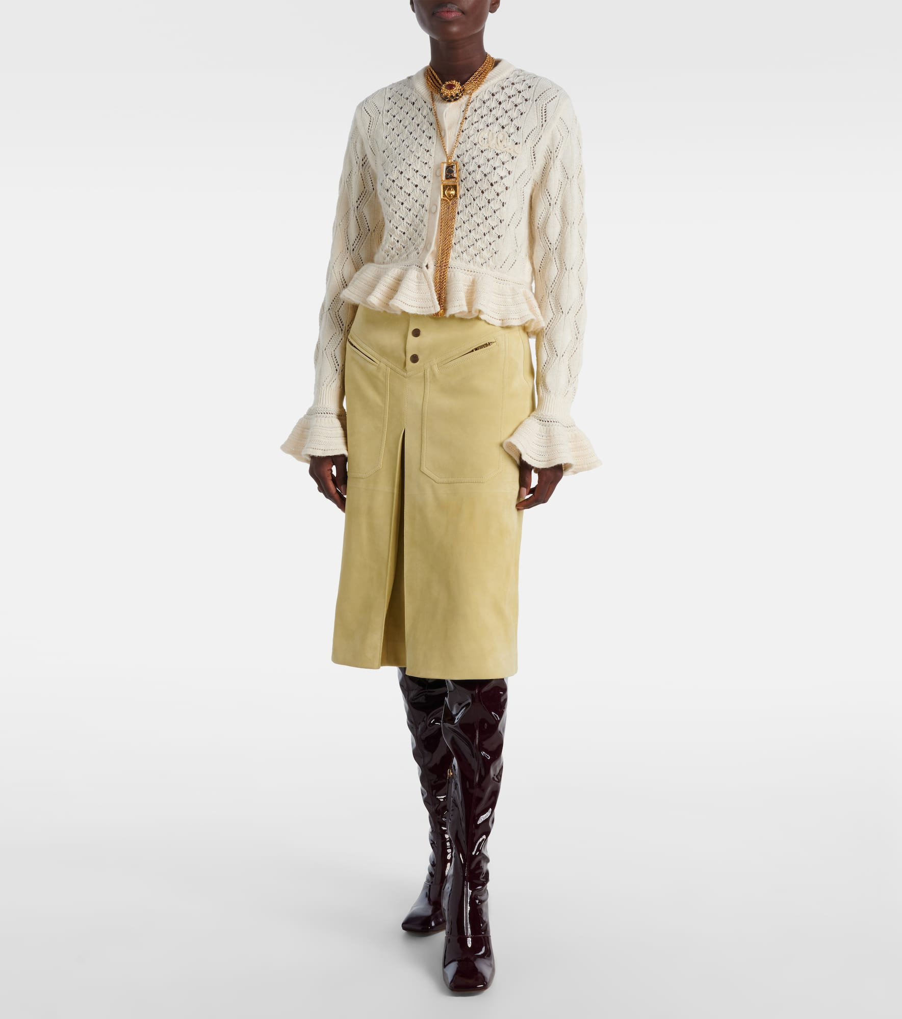 Suede midi skirt - 2