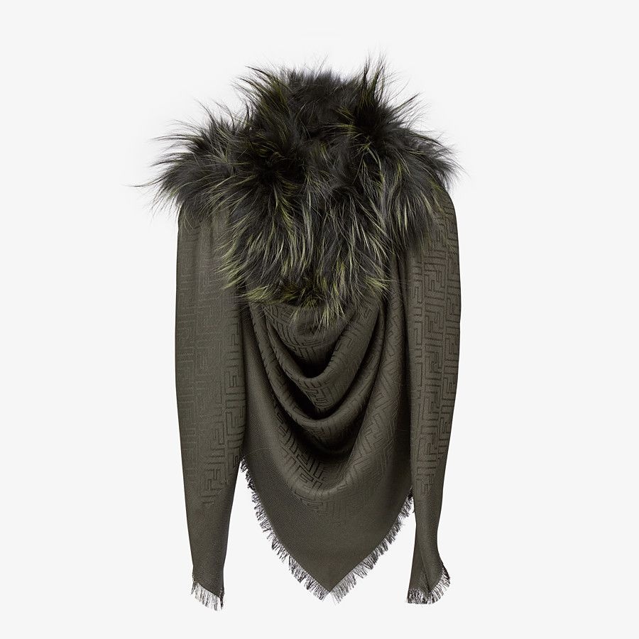 Shawl in silk, wool and fur - 2