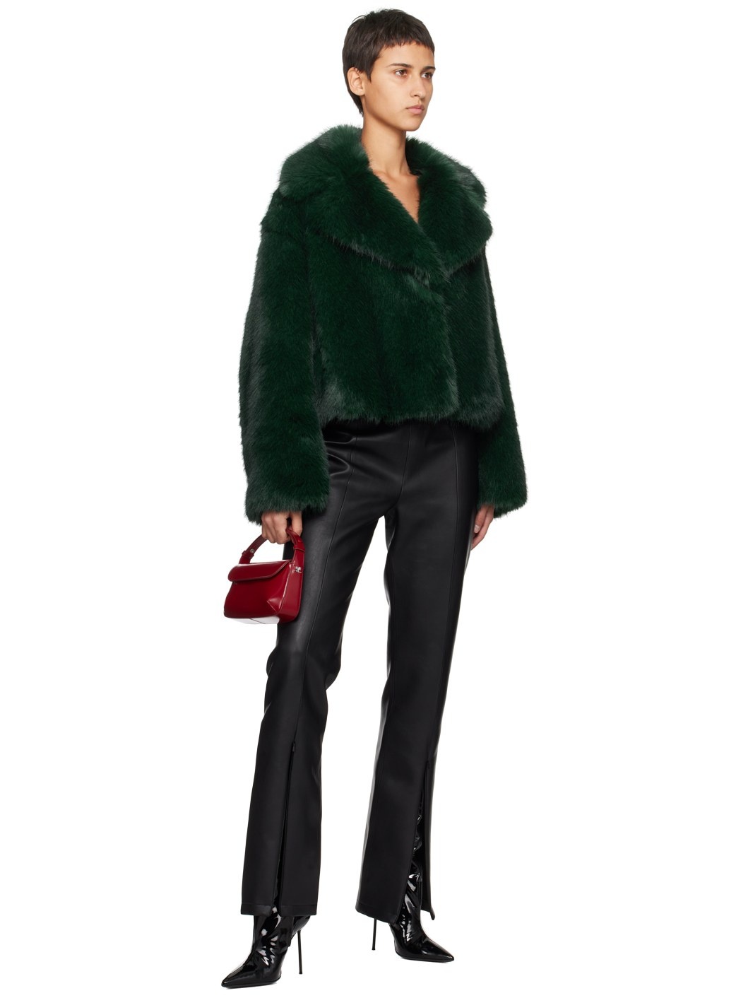 Green Samara Faux-Fur Jacket - 4