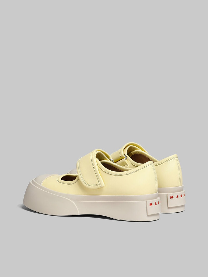 Marni LIGHT YELLOW NAPPA LEATHER MARY JANE SNEAKER outlook