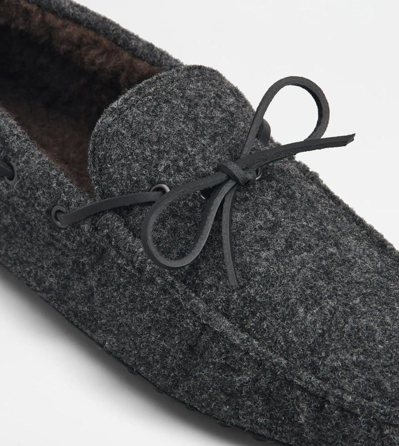 GOMMINO DRIVING SHOES IN FELT - GREY, BLACK 5