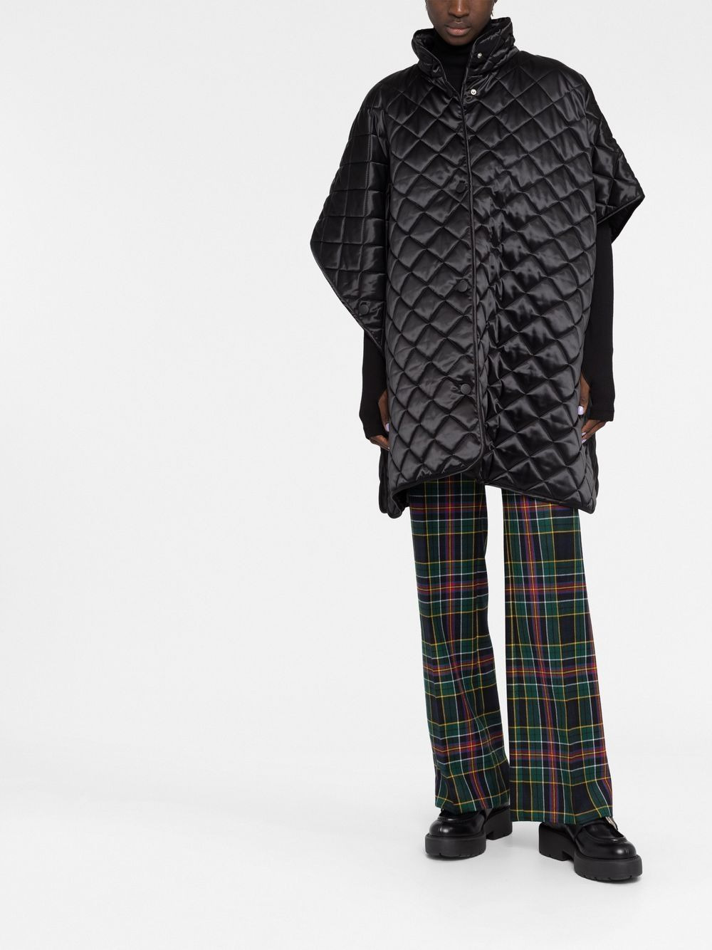 quilted short-sleeve coat - 2