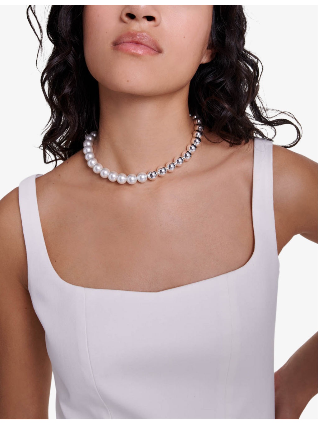 Square-neck sleeveless stretch-woven mini dress - 4