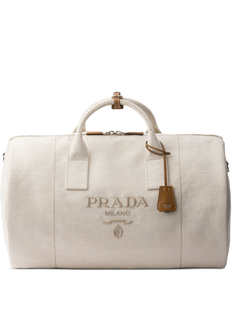logo-embossed duffle bag 1