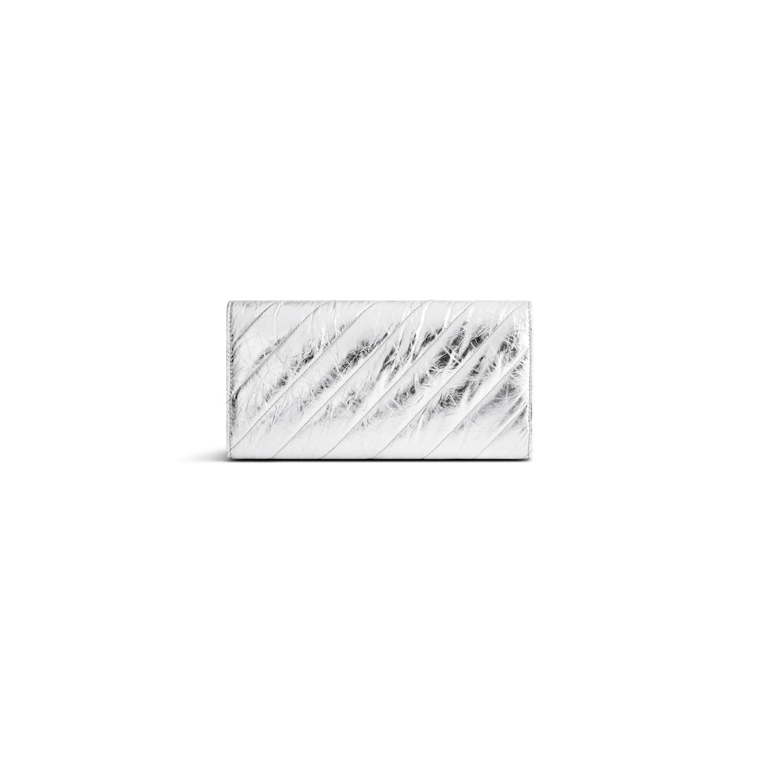 Women's Crush Wallet On Chain Metallized Quilted  in Silver - 3