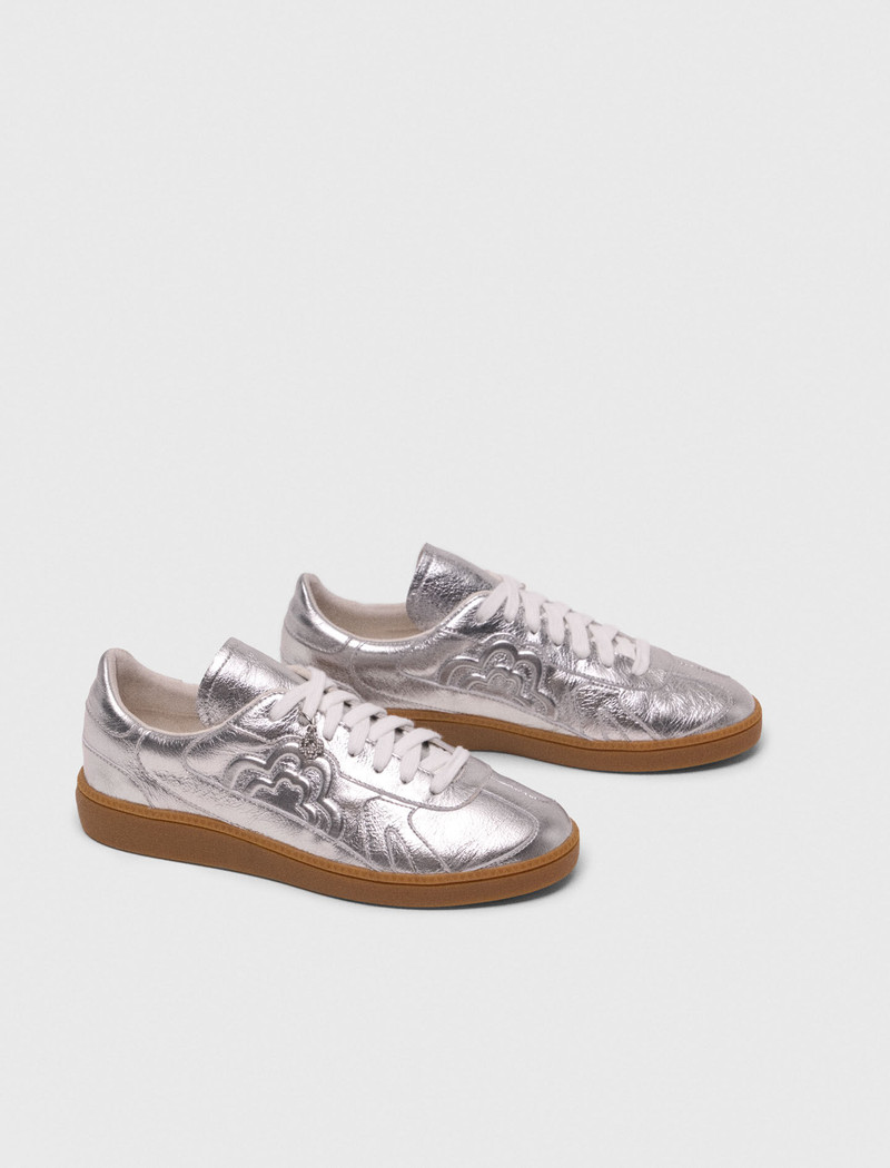 Metallic leather sneakers 6