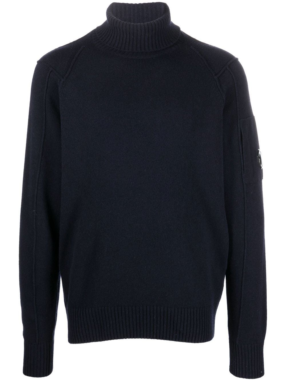 lens-embellished roll-neck jumper - 1