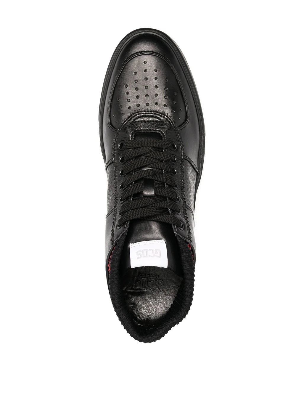 sock panelled leather sneakers - 4