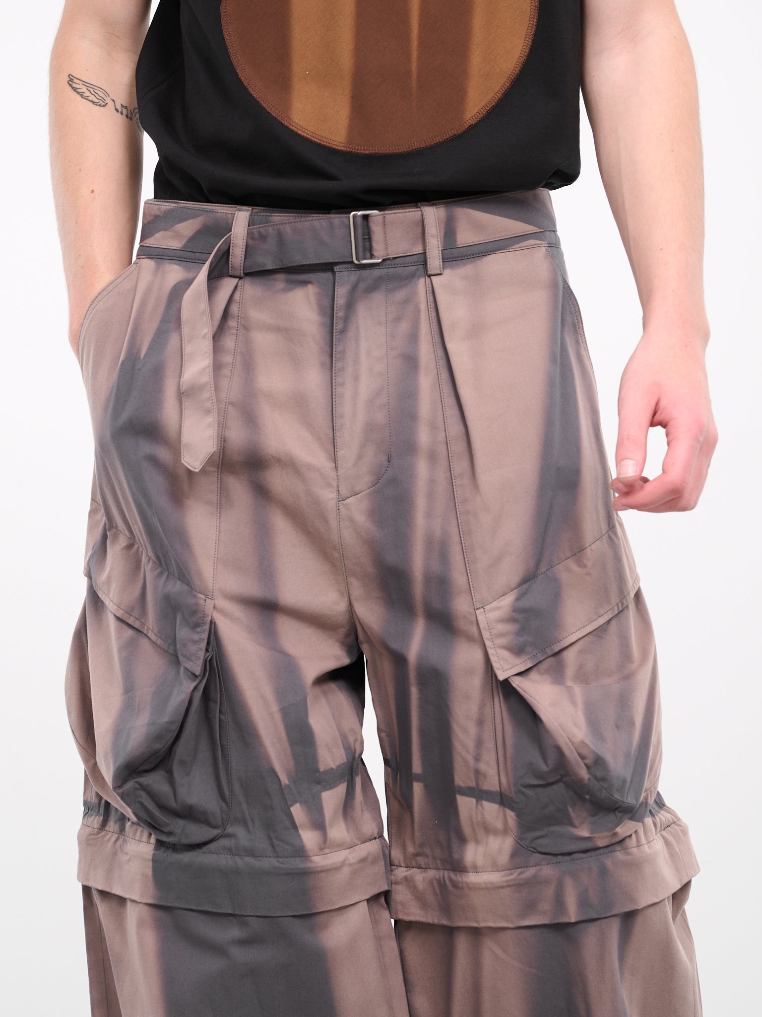 Sun-Bleached Detachable Cargo Trousers - 4