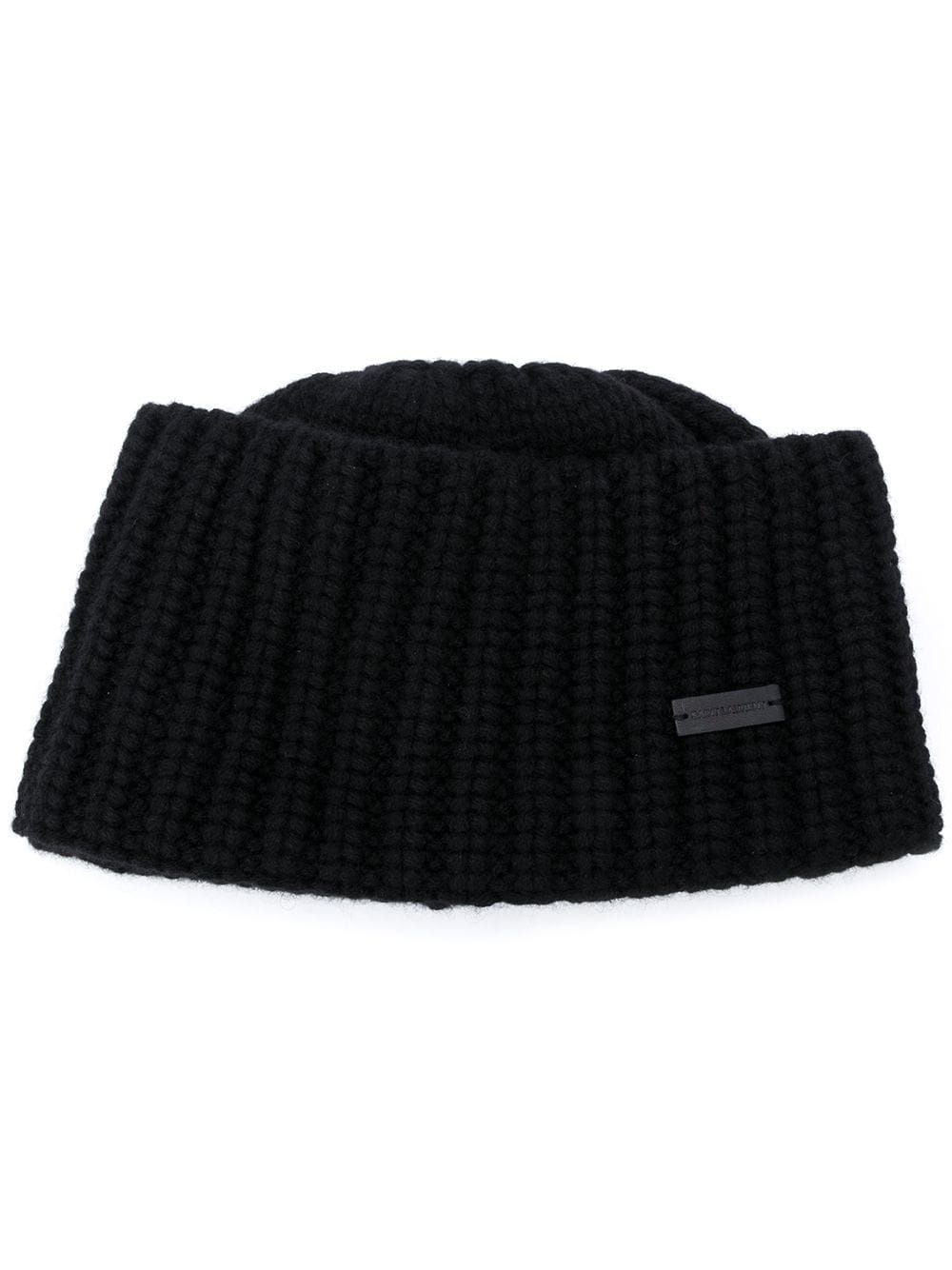 logo plaque cashmere beanie - 1