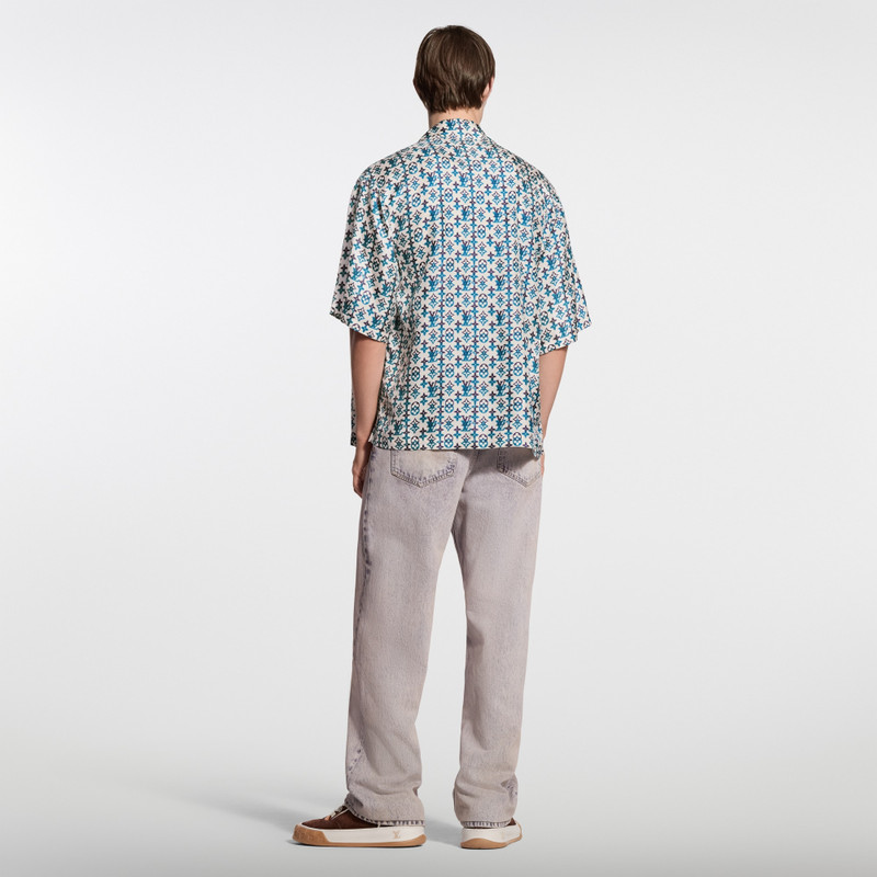 Monogram Printed Silk Short-Sleeved Shirt 3