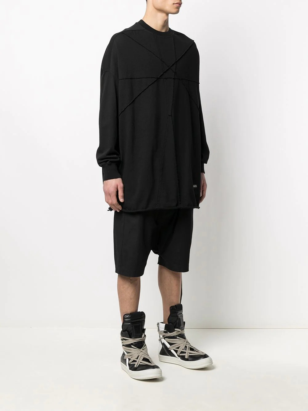 oversized piped long-sleeve T-shirt - 3