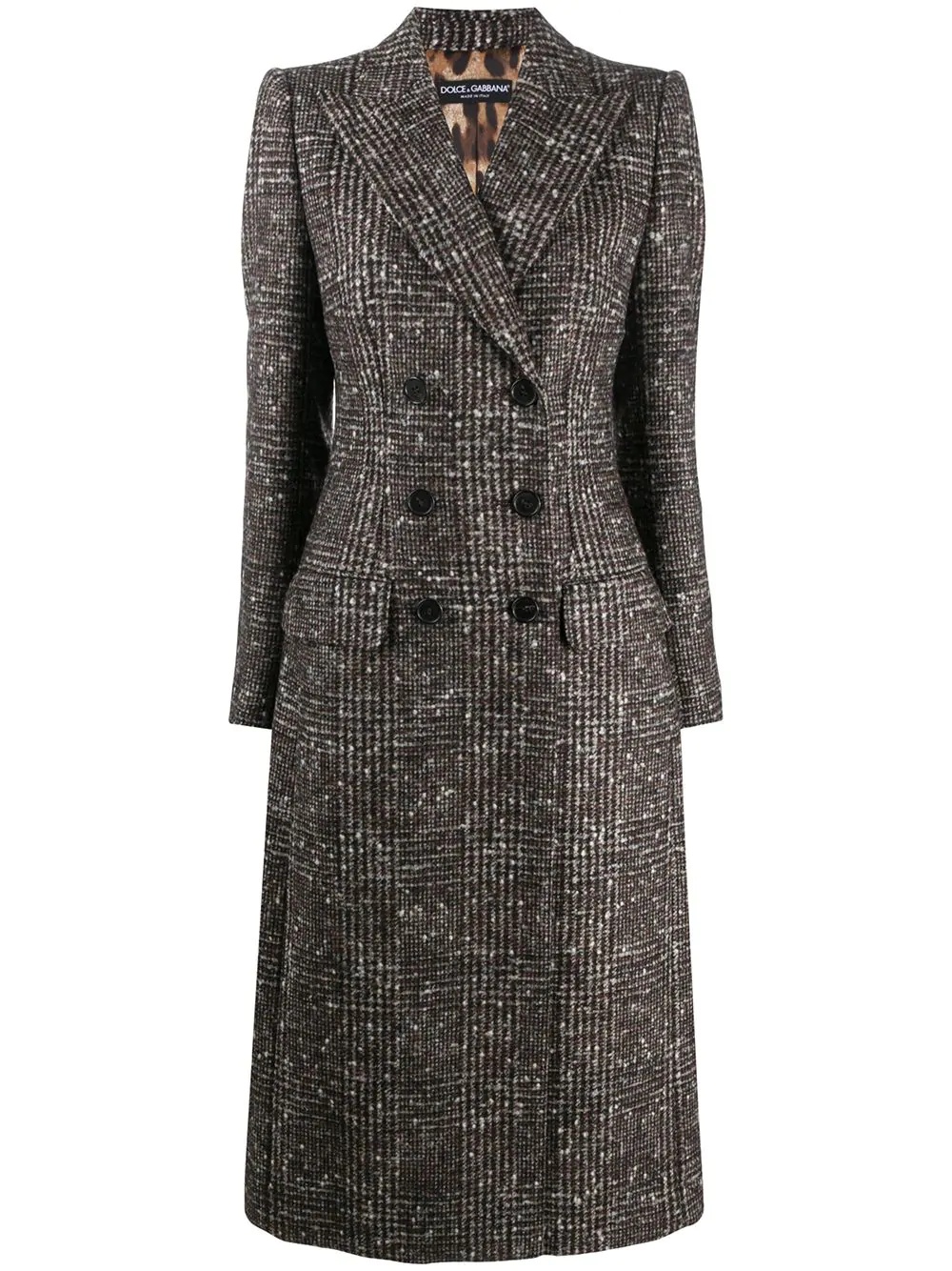 check double-breasted wool coat - 1