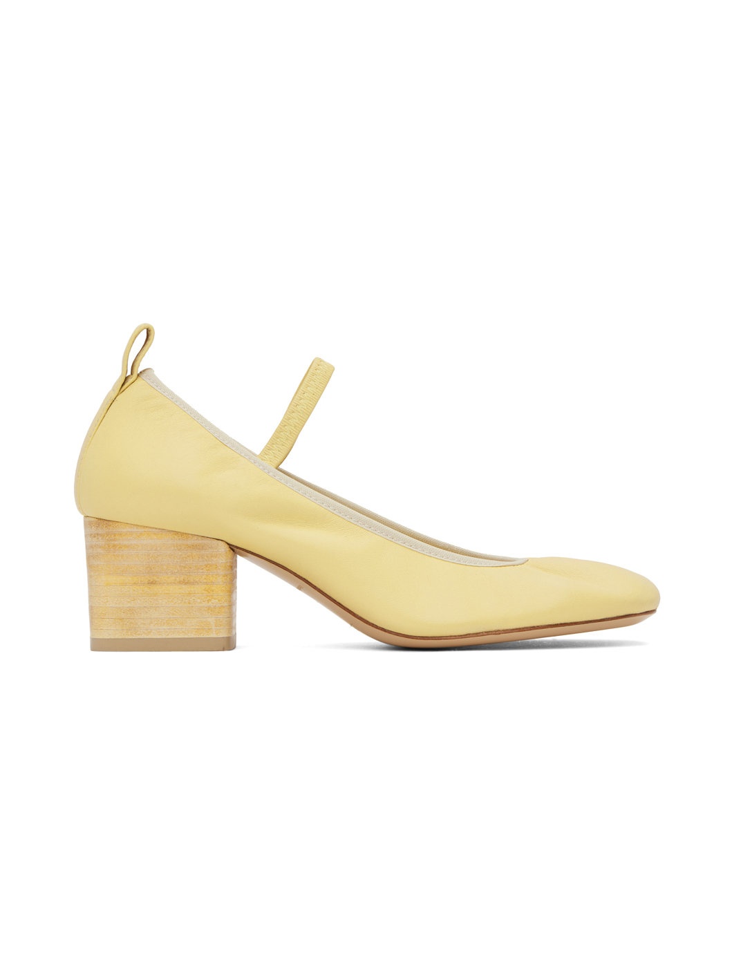 Yellow Square Ballerina Heels - 1