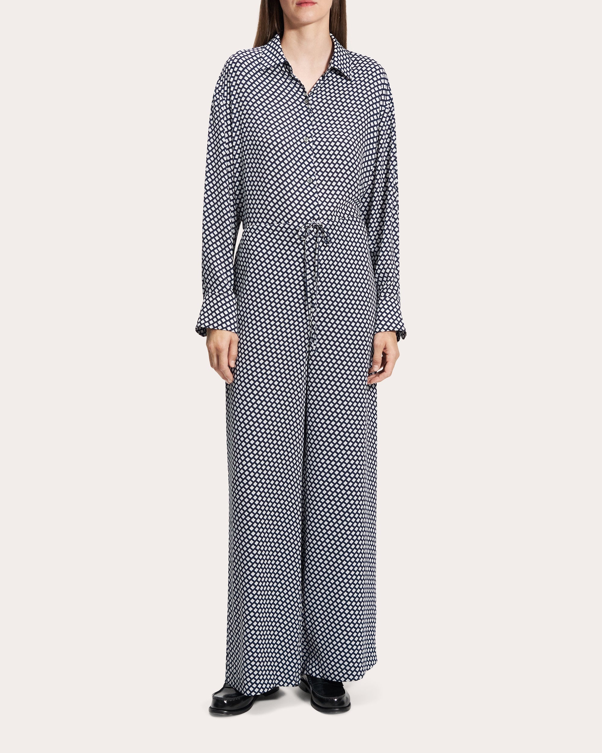 Geometric Drawstring Wide-Leg Pants - 3