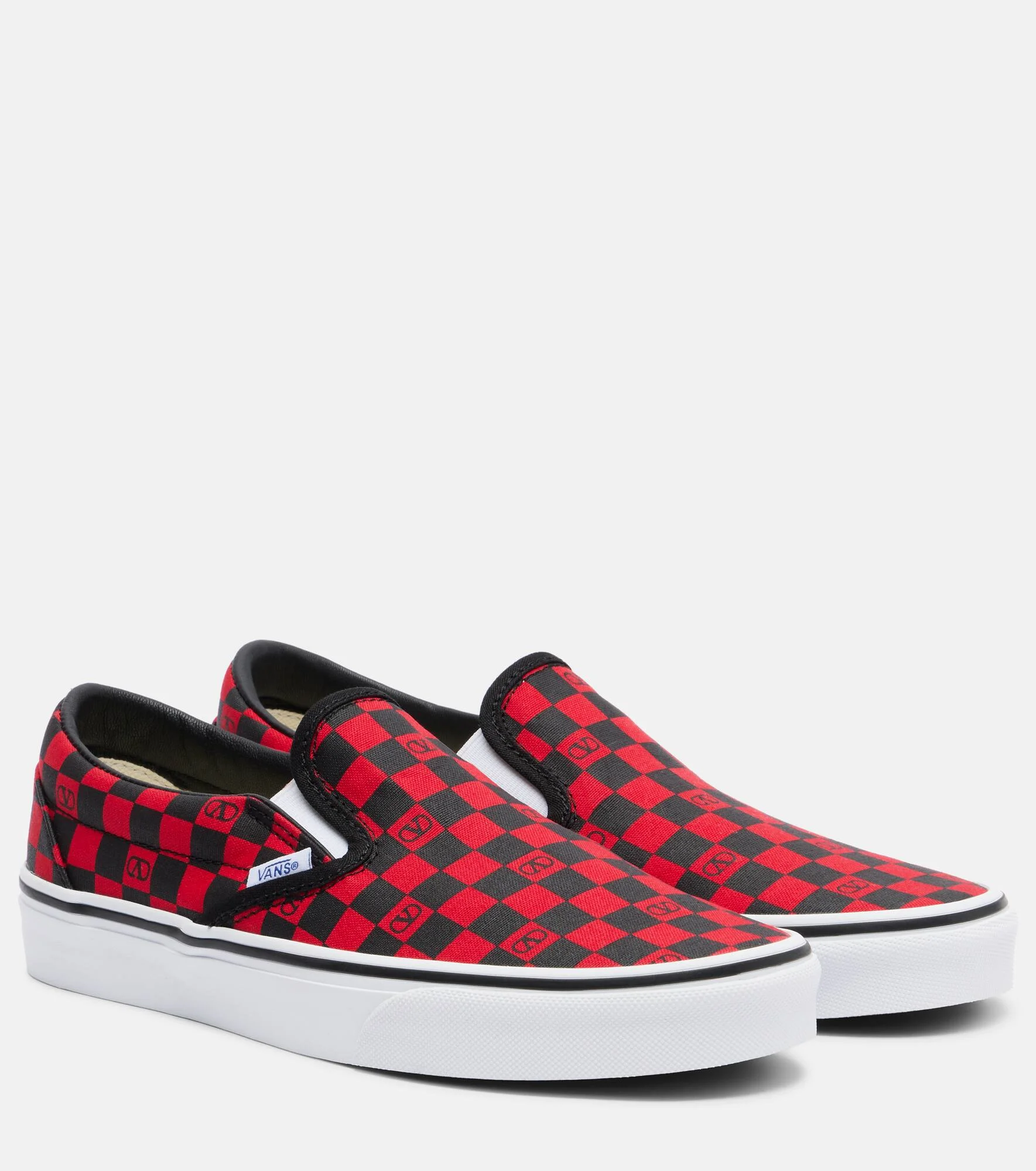 x Vans VLogo checked canvas slip-on sneakers - 1