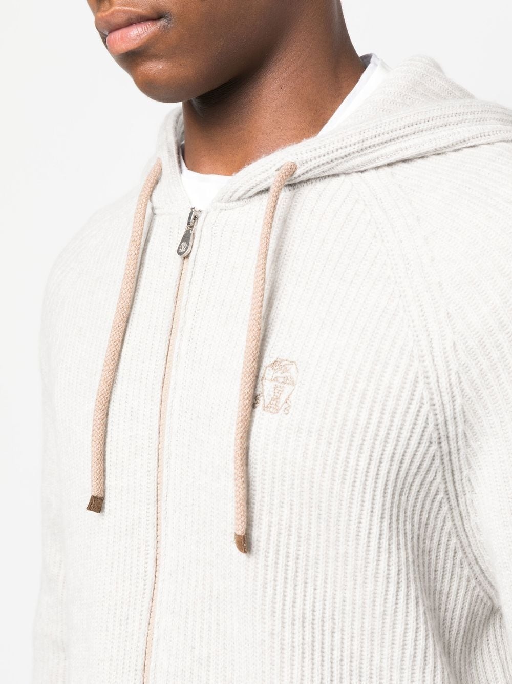 cashmere zip-up hoodie - 5