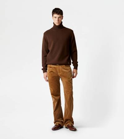 Tod's TOD'S CASHMERE BLEND TURTLENECK - BROWN outlook