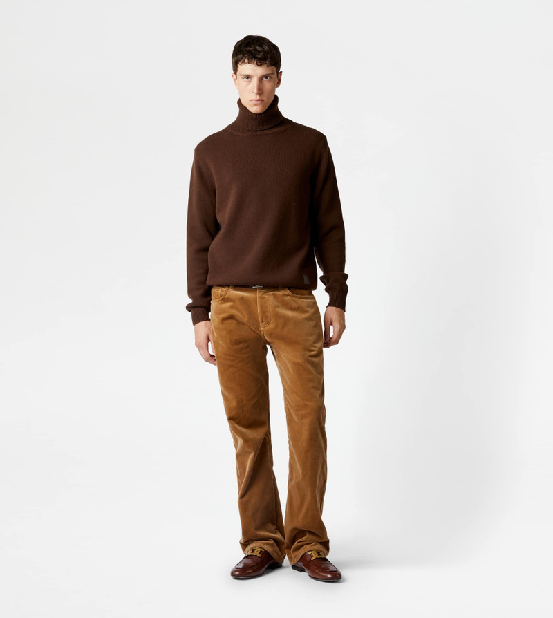 Tod's TOD'S CASHMERE BLEND TURTLENECK - BROWN outlook