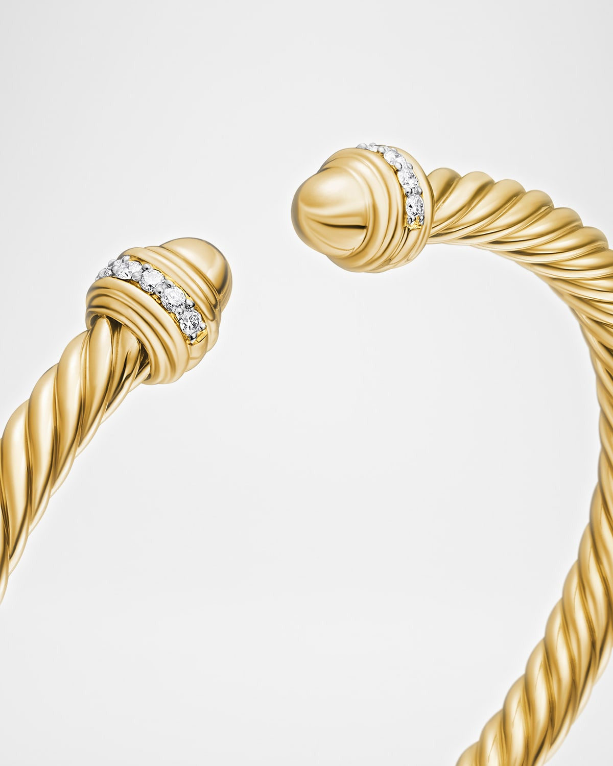 18k Gold Cable Bracelet w/ Diamonds - 7