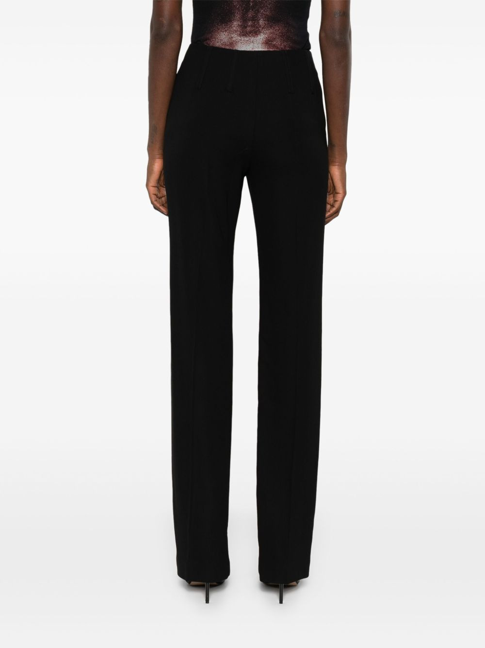 pleated-front straight-leg trousers - 4