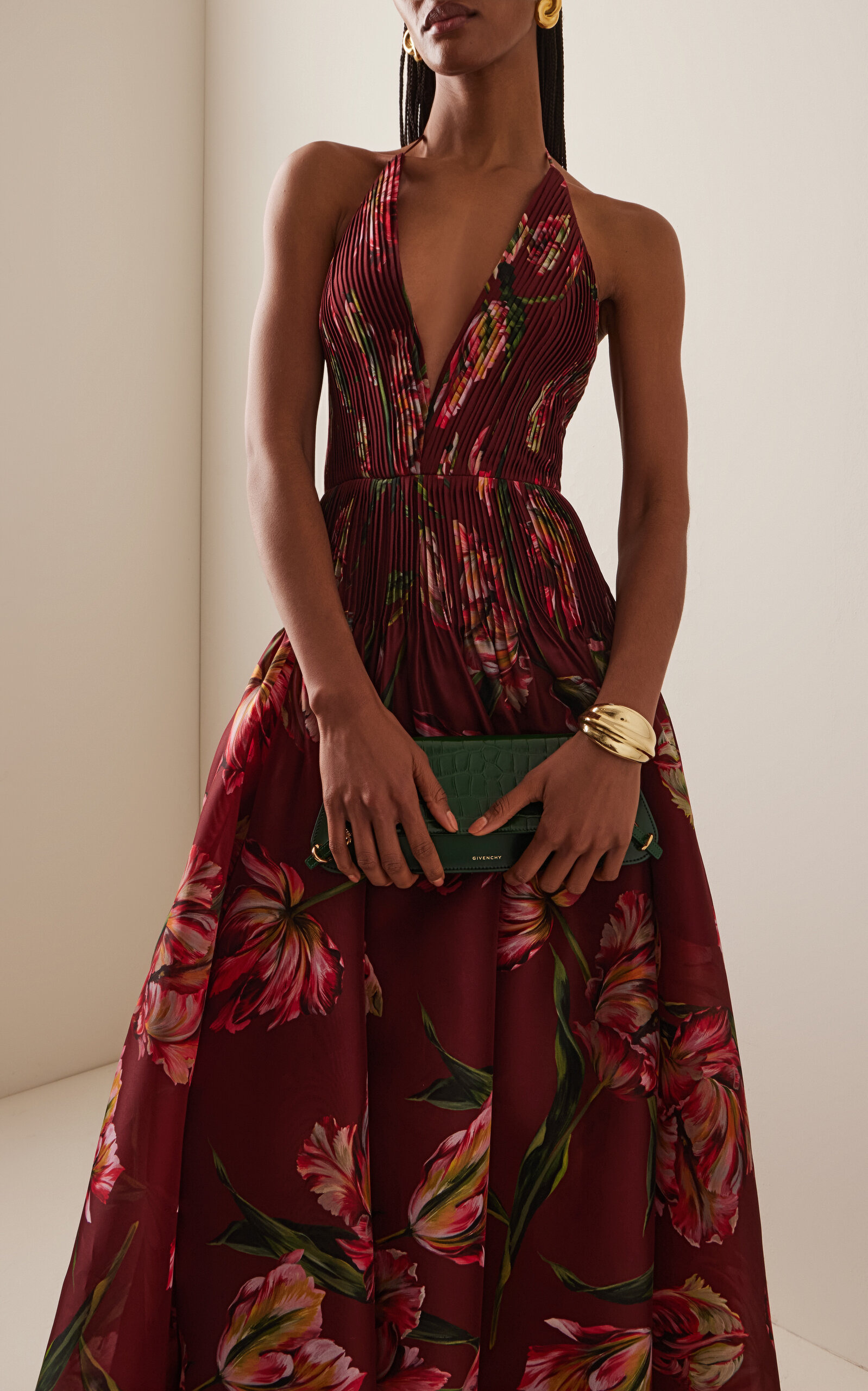 Floral Silk Gown red - 3