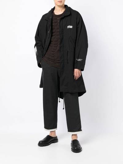 UNDERCOVER x Psycho graphic-patch coat outlook