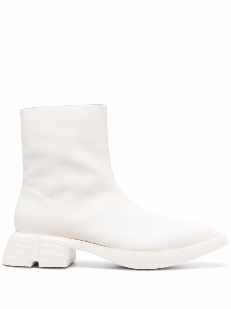 square-toe leather boots - 1
