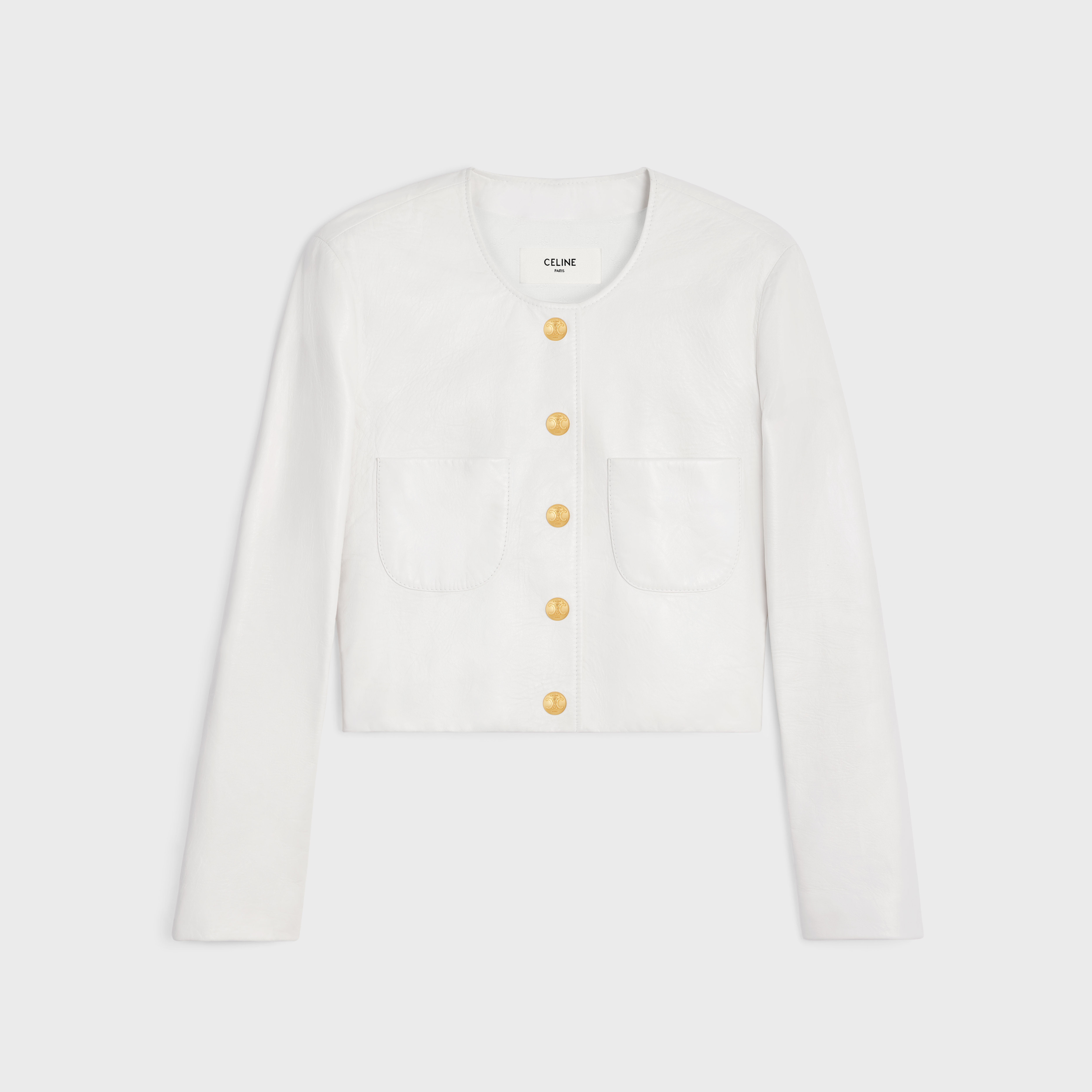 jacket with pure collar in soft lambskin - 1