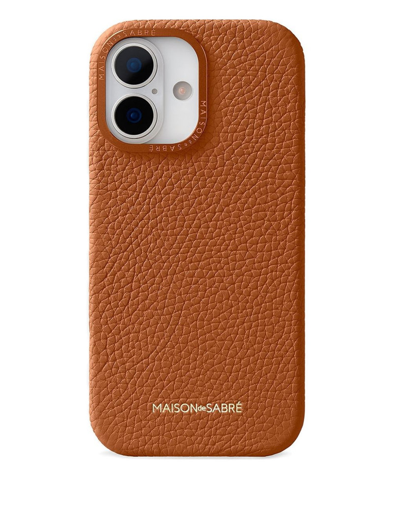 logo-lettering leather iPhone 17 case 1