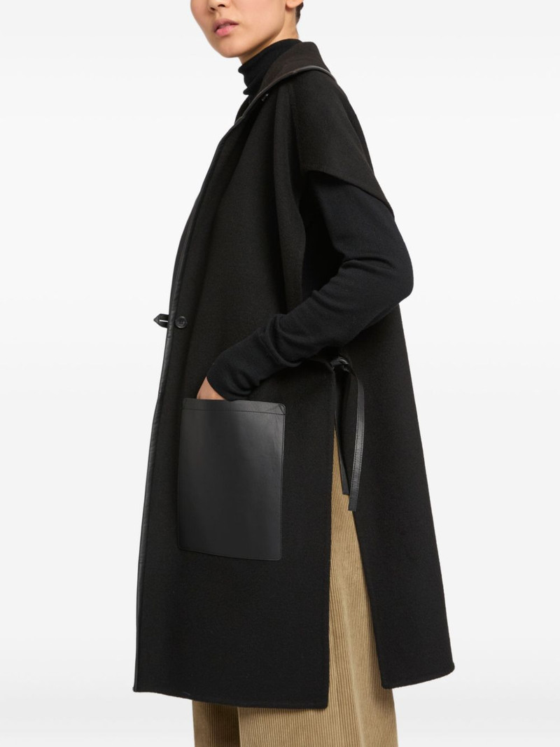 double-sided leather-wool bib 5