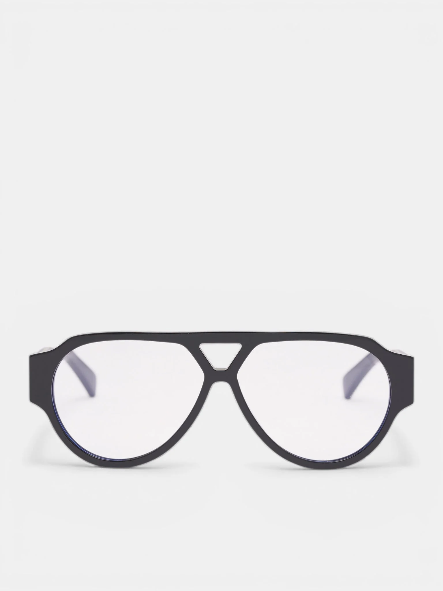 Black Rounded Aviator Glasses - 1