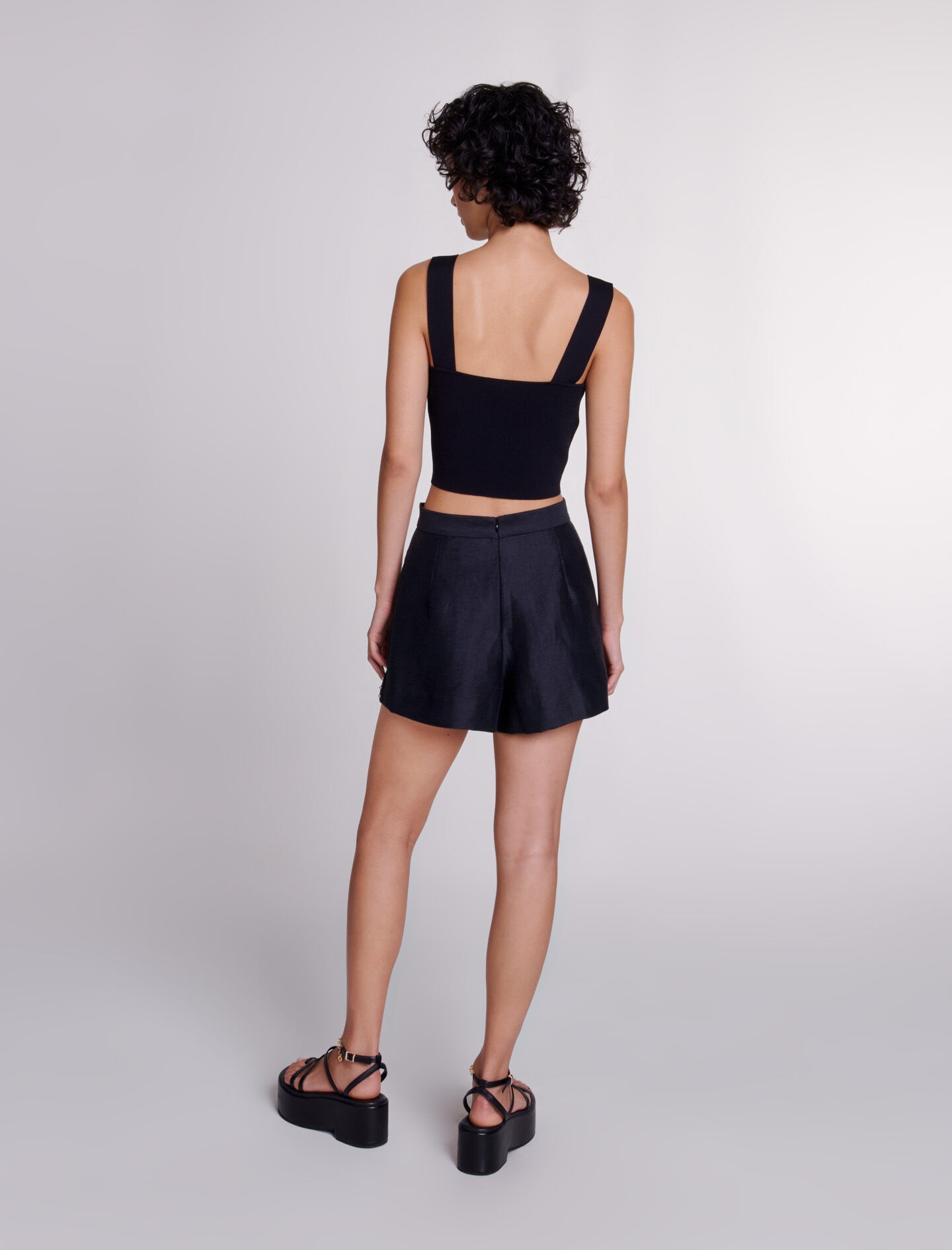 Knitted crop top with straps - 5
