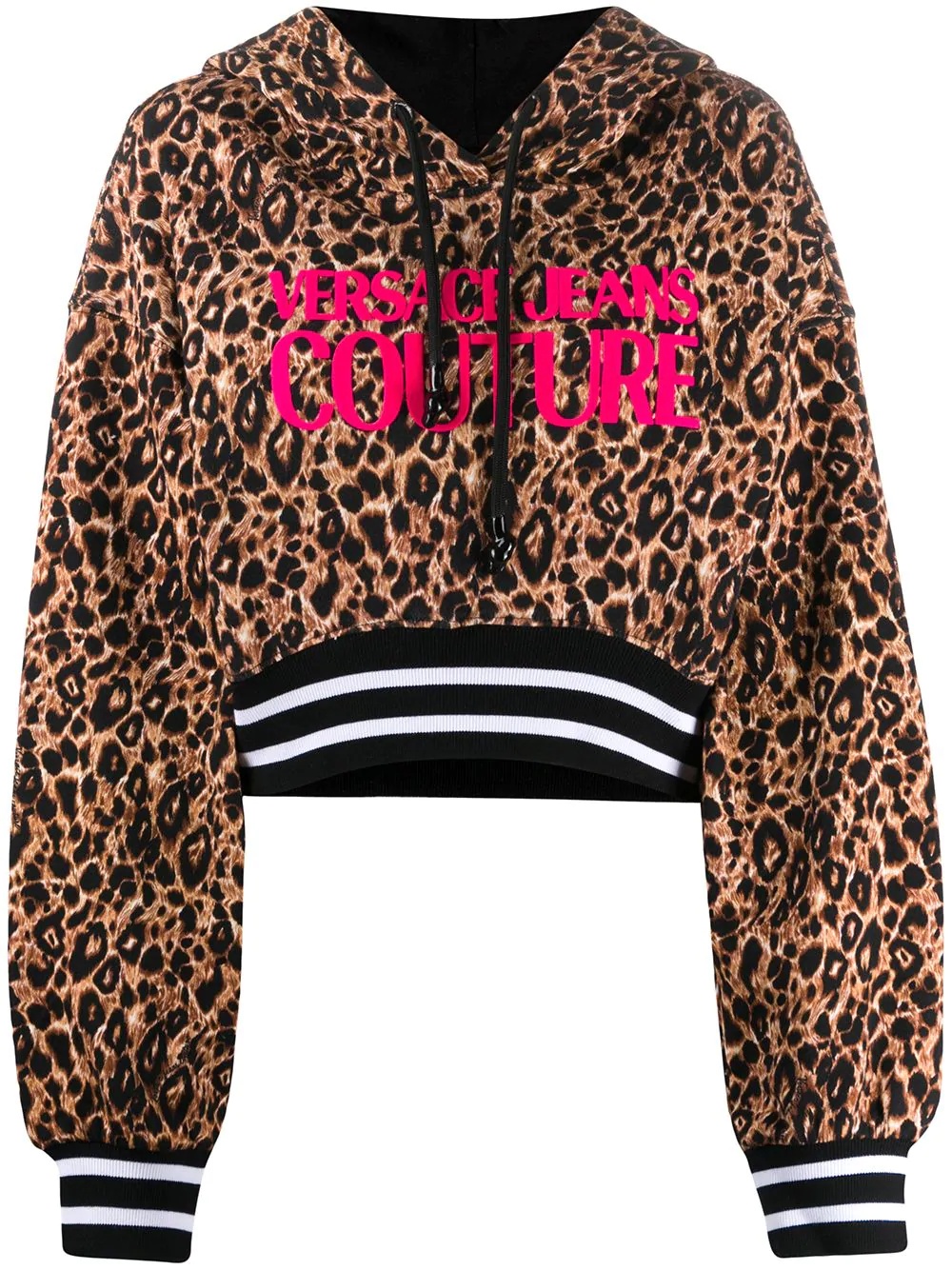 leopard print logo sweatshirt - 1