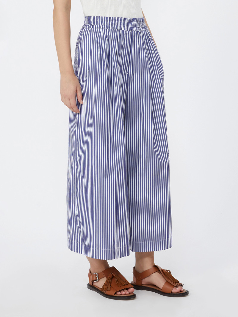 OTTONE Cropped cotton poplin trousers - NAVY 3