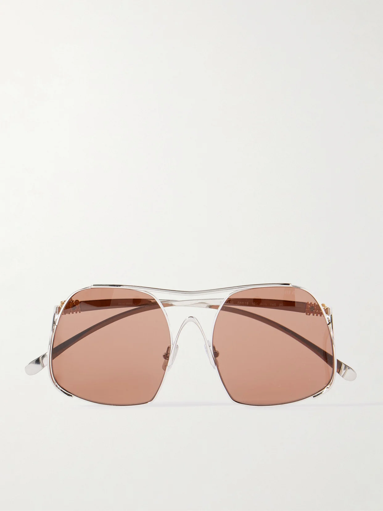 Square-frame Silver-tone Sunglasses - 1