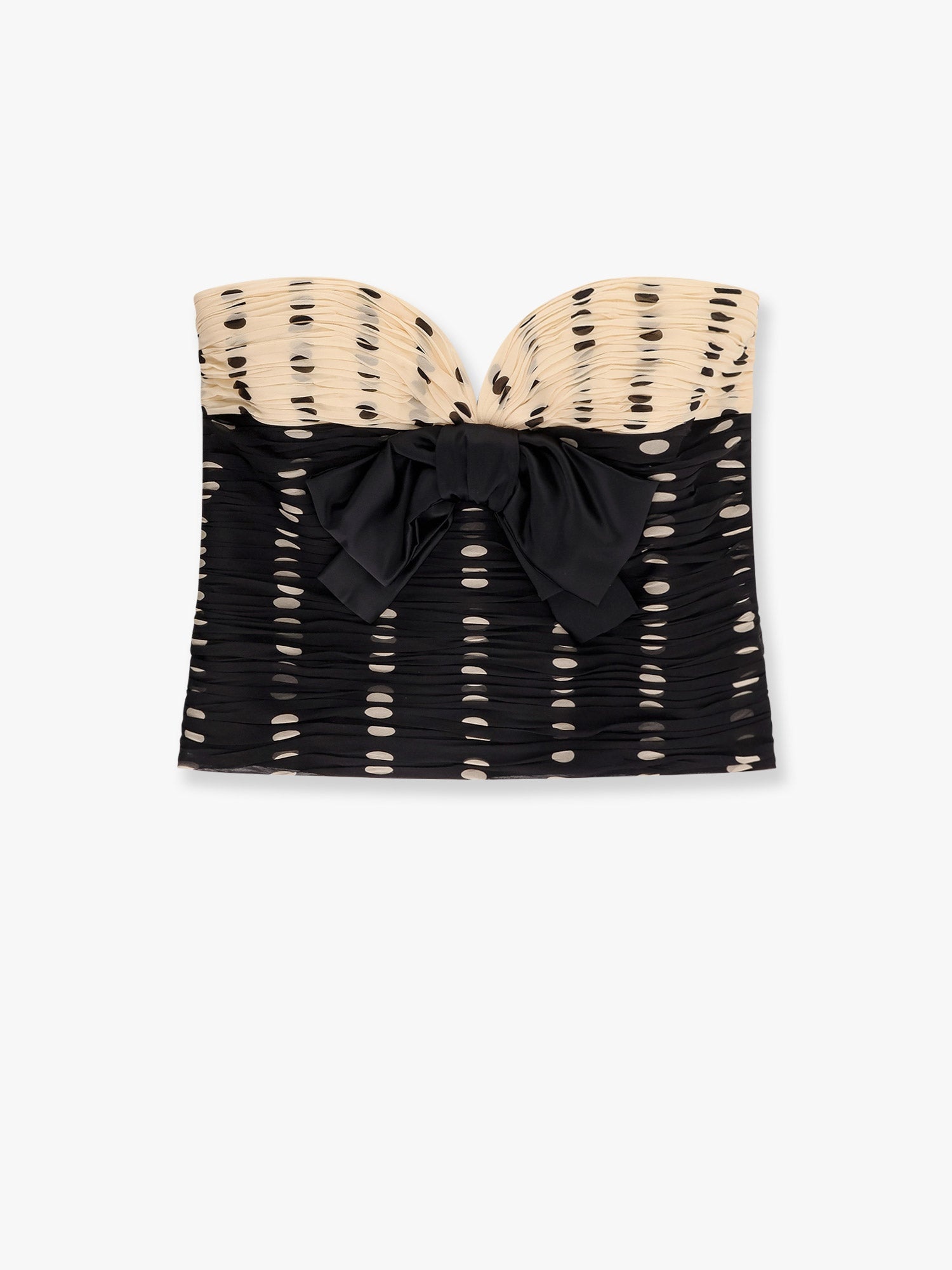 Valentino Plusdepois Print Chiffon Top With Handmade Draping And Bow Detail - 1