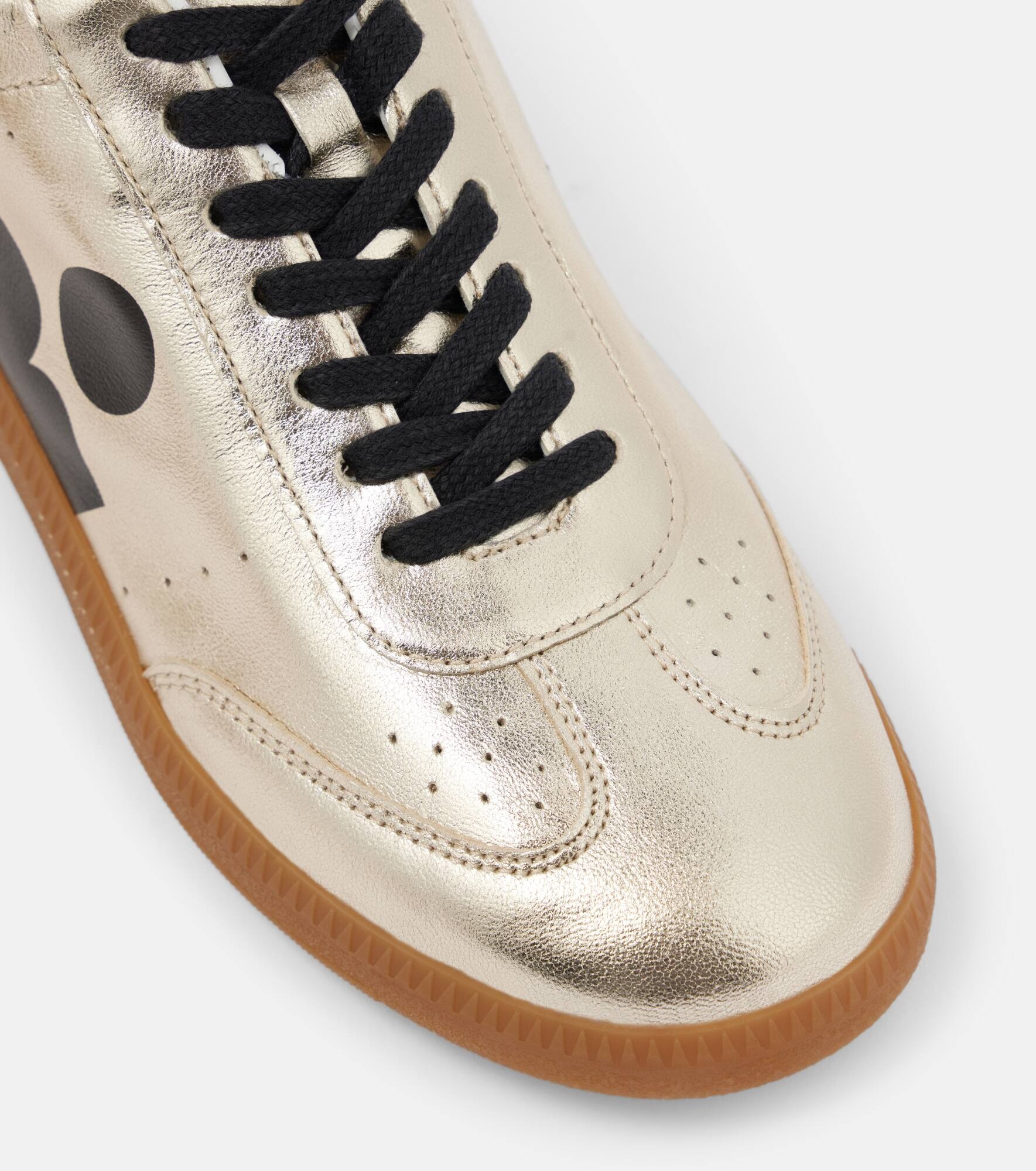Kaycee metallic-leather sneakers - 5