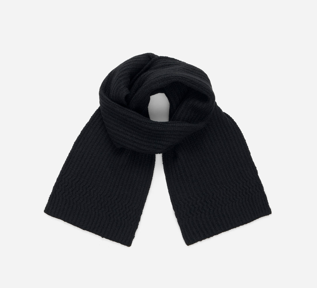 Alpaca Rib Scarf - Black - 2