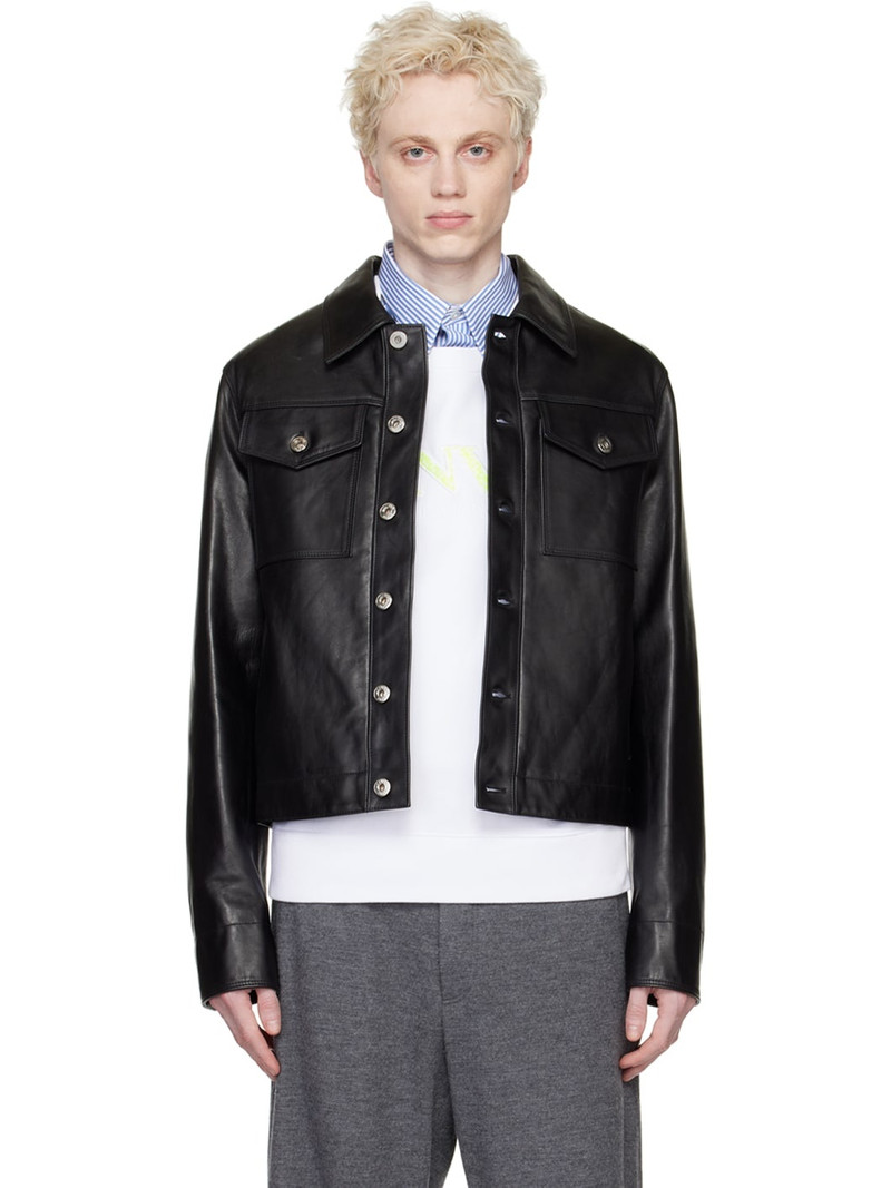 Black Essential Leather Jacket 1