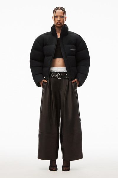 Alexander Wang cropped puffer coat with reflective logo outlook