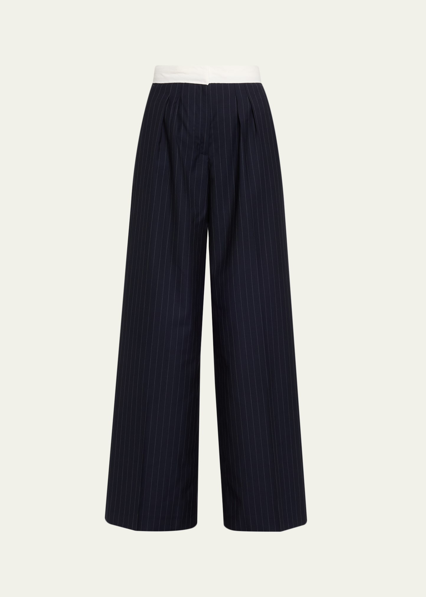 Elia Pinstripe Italian Wool Pants - 1