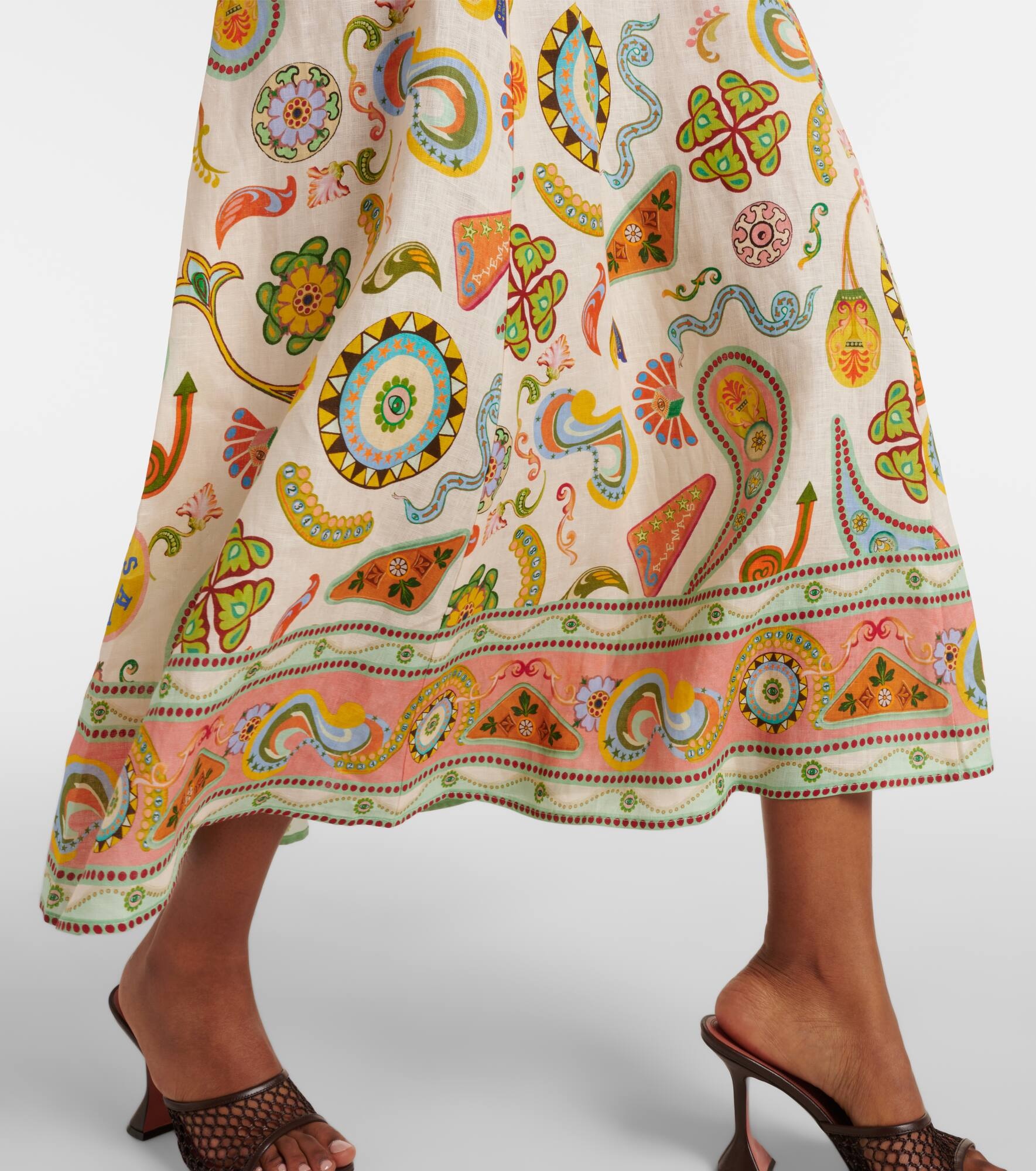 Arcade paisley linen midi dress - 5